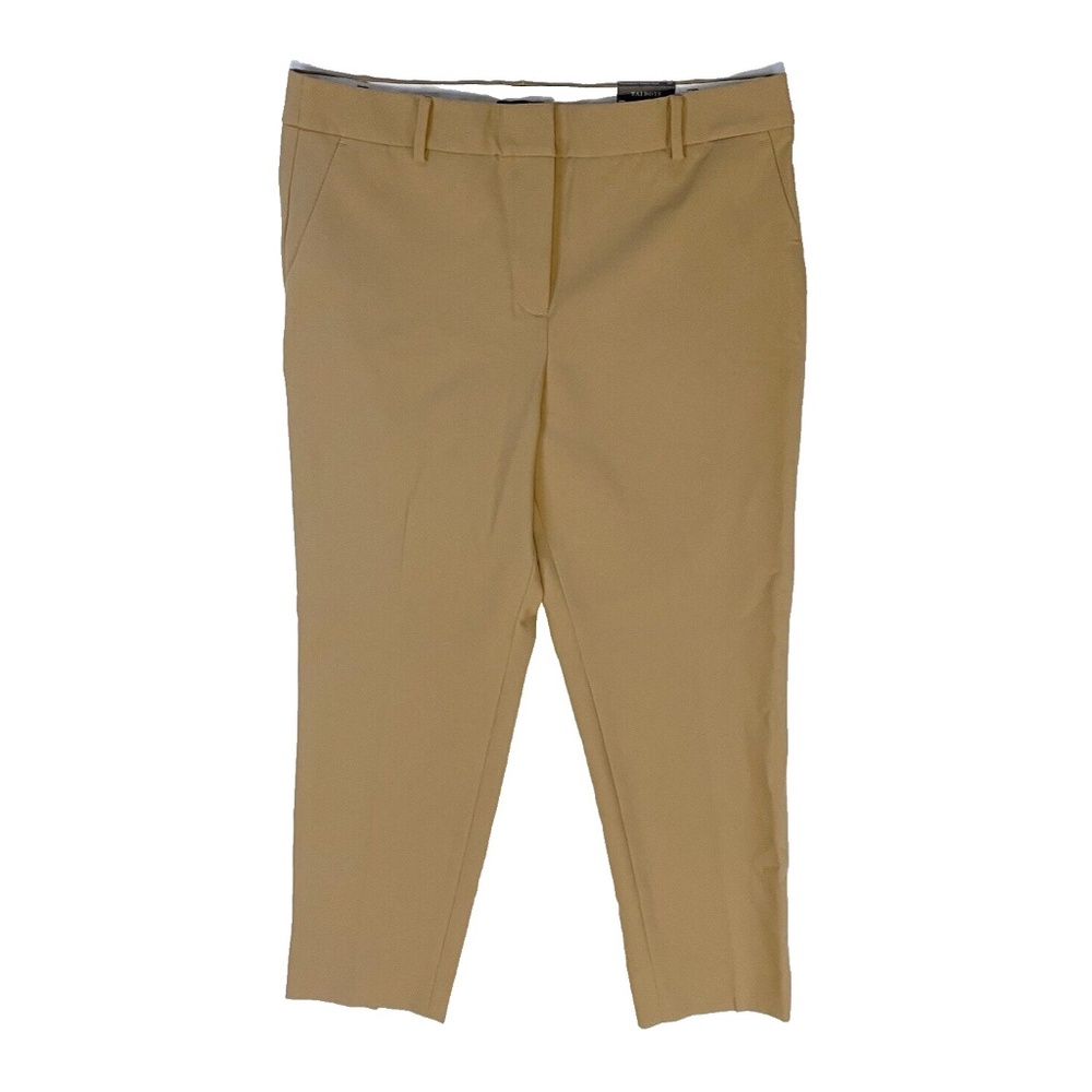 Talbots Dress Pants Women Size 12 Petite Beige Hampshire Ankle High Rise NWT